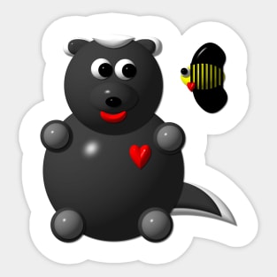 Cute Honey Badger with a Honey Bee Sticker